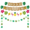 Havajų vakarėlio dekoracija, vasaros vakarėlio dekoracijos, užrašas "hello Summer", havajų tropinio vakarėlio dekoracijos, havajų vakarėlio užrašas Luau vakarėliui prie baseino, paplūdimio vakarėlio dekoracija