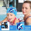 Hazma 2 vnt. maudymosi kepuraitės vaikams, plaukimo kepuraitė vaikams, animacinių filmukų rašto medžiaginė maudymosi kepuraitė, maudymosi kepuraitė berniukams/mergaitėms nuo 4 iki 12 metų, plaukimo kepuraitė vaikams