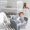 TV staliukas Hb.ye vaikiška sofa-lova mini kėdė 2-in-1 sulankstoma vaikiška kėdė poilsio kėdė minkšta kėdė (pilka)
