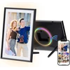 Objektyvas Hdeye Skaitmeninis nuotraukų rėmelis 10.1 colio Wifi, Hd 1280 x 800 Ips jutiklinis ekranas, elektroninis nuotraukų rėmelis su 32 Gb atmintimi, automatinis pasukimas, lengvas nuotraukų ir vaizdo įrašų perkėlimas per Aimor programėlę, Rgb apšvietimo režimas