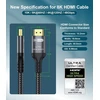 Hdmi 2.1 kabelis 6m, 8k/4k, 48gbps, Earc, Hdr10+, suderinamas su žaidimų Pc ir Tv