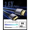 Hdmi 2.1 kabelis 8k 48gbps 2.5m, 8k60hz, 4k144hz, Hdr, Earc