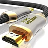 Hdmi 2.1 šviesolaidinis kabelis - 8k 120hz - 4k 240hz hdr10+ 3d earc cec hdcp 2.3 optinis itin didelio greičio paauksuoti kontaktai šviesolaidinis kabelis su cinko lydinio jungtimi apsauga nuo lūžių, juodas (juodas)