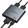 Hdmi skirstytuvas 1 įvestis į 2 išvestis 4k, Avidgram hdmi 2 prievadų skirstytuvas su automatiniu, kopijavimo ir fiksuotu režimu dvigubam identiškam ekranui, suderinamas su XBOX, ps4 pro, ps5 (pilkas)