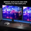 Hdmi skirstytuvas 1 įvestis į 2 išvestis 4k, Avidgram hdmi 2 prievadų skirstytuvas su automatiniu, kopijavimo ir fiksuotu režimu dvigubam identiškam ekranui, suderinamas su XBOX, ps4 pro, ps5 (pilkas)