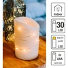 Hellum led vaško žvakė su girliandomis, skersmuo 10 cm x 15 cm aukščio, led žvakės su mirgančia liepsna, žvakės su baterijomis (3 x aaa nepridedamos), kalėdinė apšvietimo dekoracija, tikras vaškas 525120