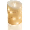 Hellum led vaško žvakė su girliandomis, skersmuo 10 cm x 15 cm aukščio, led žvakės su mirgančia liepsna, žvakės su baterijomis (3 x aaa nepridedamos), kalėdinė apšvietimo dekoracija, tikras vaškas 525120