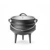 Hendi ketaus puodas ant 3 kojų su svirtimi ir dangčiu, skirtas potjiekos, atvirai ugniai, potjie raganos katilas, olandiškas orkaitė, 6 l, skersmuo 245 x (a) 280 mm, juodas