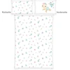 Patalynės komplektas Herding Babybest Little Turtle žieminė patalynė, pagalvės užvalkalas 40 x 60 cm su užlenkimu, antklodės užvalkalas 100 x 135 cm, su užtrauktuku, 100% medvilnė/flanelė, balta