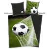 Herding futbolo patalynės komplektas, pagalvės užvalkalas 80 x 80 cm, antklodės užvalkalas 135 x 200 cm, mikropluoštas, juoda/pilka