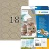 Herma 10763 universalūs ovalūs etiketės iš žolės popieriaus, 20 lapų, 63,5 x 42,3 mm, 18 etikečių viename A4 lape, 360 vnt. pakuotė, lipnios, spausdinamos, matinės, tuščios lipnios etiketės pagamintos iš silfijų popieriaus, natūraliai rudos