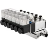 Heschen elektrinis pneumatinis 6 solenoidinis vožtuvas 4v210-08 Dc 12v Pt1/4 5 krypčių 2 padėčių skirstytuvas su pagrindu, duslintuvu ir greito montavimo rinkiniu