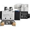 Heschen elektrinis pneumatinis 6 solenoidinis vožtuvas 4v210-08 Dc 12v Pt1/4 5 krypčių 2 padėčių skirstytuvas su pagrindu, duslintuvu ir greito montavimo rinkiniu