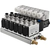 Heschen elektrinis pneumatinis 6 solenoidinis vožtuvas 4v210-08 Dc 12v Pt1/4 5 krypčių 2 padėčių skirstytuvas su pagrindu, duslintuvu ir greito montavimo rinkiniu