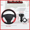 Hiahxc Vairo Dangtelis Automobilio Vairo Dangtelis Odinis Vairo Dangtelis Universalus Dydis 38 cm Automobilio Aksesuarai Interjeras (raudonas)