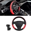 Hiahxc Vairo Dangtelis Automobilio Vairo Dangtelis Odinis Vairo Dangtelis Universalus Dydis 38 cm Automobilio Aksesuarai Interjeras (raudonas)
