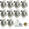 Lubinis šviestuvas Hibay 10 Led prožektorių rinkinys 230 V Gu10 Pasukamas įleidžiamas šviestuvas 68 mm skylės dydis Lubiniai prožektoriai Apvalus įleidžiamas prožektorius su 5 W šiltai balta lempute