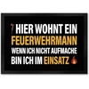 Hier wohnt Ein Feuerwehrmann durų kilimėlis su Trendaffe motyvu