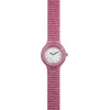 Hip Hop, Shimmer Crush kolekcijos moteriškas laikrodis su blizgančiu silikoniniu dirželiu ir lurekso audiniu, atsparus vandeniui kvarcinis mechanizmas, 32 mm korpusas, dovana moterims, apyrankė, apyrankė
