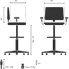 Hjh Office Vendo 719901 darbo kėdė, tinklinė, juoda, kėdė prie prekystalio, aukšti porankiai, sulankstomas žiedinis kojų atramos žiedas