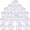 Hnjusr 24 indelių rinkinys, 3 ml tušti indeliai, skaidrūs indeliai, mini skardinės, kremo indeliai, tuščias skaidrus indelis su užsukamu dangteliu, kelioninis puodelių rinkinys losjonui, kremui, mini žvakėms, kosmetikai