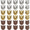 Hobbiesay 3 spalvų 30 vnt. kačių tarpinių karoliukų rinkinys, 8 mm metalinės katės galvos karoliukai, gyvūnų pakabukai, tibetietiški kačiuko palaidi karoliukai, jungiamieji karoliukai papuošalų gamybai, skylė: 2 mm
