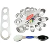 Holkitchen® 9 dalių matavimo šaukštų rinkinys, spagečių kaušeliai, dozavimo šaukštai pagaminti iš magnetinio nerūdijančio plieno, matavimo šaukštai, prieskonių šaukštai, matavimo šaukštų rinkinys kepimo matavimams, sausoms porcijoms/skysčiui