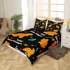 Homemissing kepto viščiuko gabalėlių patalynės komplektas, 155 x 220 cm, vaikiškas mielas dinozaurų antklodės užvalkalų komplektas berniukams, dinozaurų patalynės komplektas, kvėpuojantis viščiuko gabalėlių antklodės užvalkalas, kambario dekoras
