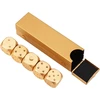 Hominas kauliukų dėžutės rinkinys iš 5 dalių, 5 kauliukai rummy stalo žaidimai žaidimo kubo stalo pokerio žaidimų rinkinys aliuminio lydinio dnd daugiabriaunių kauliukų dėžutės rinkinys kauliukų rinkinys (stačiakampio formos auksinis)