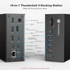 Hopday 18-in-1 Thunderbolt 3 dokas, skirtas Usb-c nešiojamiesiems kompiuteriams, 100w įvestis, įkrovimas nešiojamam kompiuteriui, telefonui, 8k Dp, 1 Gbps Ethernet, audio, Usb-a 10gbs, Usb-c 10gbs, Sd/tf, optinė išvestis (juodas)