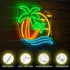 Horseneon neoninis ženklas su kokoso palmės atvaizdu, neoninis ženklas su kokoso palmės jūra, neoninis led su usb jungtimi, kokoso palmės šviesa, reklama miegamajam, vasaros paplūdimiui, alaus bistro klubui