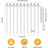 Hoteril Led Usb šviesos užuolaida 3 x 3 m, 300 Led girlianda su 8 režimais, Ip65, nuotolinio valdymo pultelis su laikmačiu, skirta dekoravimui, sodui, vidaus apšvietimui, pavėsinei, vakarėliui