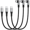 Hotnow Trumpas Usb-c į Usb-c kabelis 0,3 m, 3 vnt., stačiu kampu 30 cm 60 W Usb 2.0 greito įkrovimo kabelis, skirtas C tipo įrenginiams