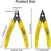 Houseran flush cutter, 5 vnt. 5 colių micro flush replės su spyruokle, šoninio kirpimo replės, mini vielos kirpikliai, modeliavimo replės, flush kirpikliai papuošalų gamybai, plastikiniams modeliams, kabelių raišteliams