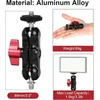 Objektyvas Hsu aliuminio lydinio dvigubos galvutės adapteris, magic arm su 1/4" sriegiu dslr kamerai