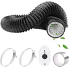 Httyht Išmetimo žarna Pvc lanksti, skersmuo 80 mm, 4,5 m, juoda su aliuminio juosta 50 mm x 5 m ir 2 žarnos spaustukais, nerūdijančio plieno ventiliacijos žarna, aliumininė, skirta oro kondicionieriui, džiovintuvui, ištraukimo ventiliatoriui