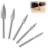 Hugwish 5 vnt. medžio graviravimo grąžtų rinkinys, skirtas Dremel sukamiesiems įrankiams, 3 mm kotas, skirtas medžio drožybai, gręžimui