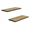 Hws Furniture 2x sieninė lentyna svetainei, ąžuolo spalvos, juoda apdaila, 40 cm