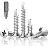 Hxjdam rinkinys, 180 vnt. savaime gręžiančių varžtų, M4.2 x 32 mm, savaime įsisriegiantys varžtai, nerūdijantis plienas, įleidžiama galvutė, Phillips varžtai, metaliniai varžtai su grąžtu