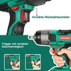 Hychika 350 N·m smūginis veržliasukis su 4.0 Ah 18 V akumuliatoriumi, 3000 Ipm smūgio dažniu, 3 vnt. galvutėmis 17/19/21 mm, adapteriu 10 mm griebtuvui ir dėže ratų varžtams