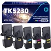 Hyggetech tk5230 tk-5230 tonerio kasetės, suderinamos su kyocera tk5230 tk-5230k tk-5230c tk-5230y tk-5230m, skirtos kyocera ecosys m5521cdw p5021cdn p5021cdw (2 juodos žydros geltonos rausvos 5.5