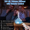 Hzuisst Iceberg aromaterapinis difuzorius, 260 ml eterinių aliejų difuzorius su nuotoliniu valdymu, kambario kvapų difuzorius su 7 šviesos spalvomis, laikmatis, automatinis išjungimas, mažas aromaterapinis difuzorius miegamajam, biurui