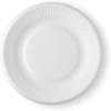 Idena 58250 lėkštės vakarėliams, baltos, 100 vnt. pakuotė, skersmuo 23 cm, draugiškos aplinkai ir kompostuojamos, popierinės lėkštės, vienkartiniai indai