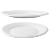 Idena 58250 lėkštės vakarėliams, baltos, 100 vnt. pakuotė, skersmuo 23 cm, draugiškos aplinkai ir kompostuojamos, popierinės lėkštės, vienkartiniai indai