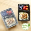 Igluu Meal Prep indeliai su 2 skyriais, maisto dėžutė, priešpiečių dėžutė, tinkama naudoti mikrobangų krosnelėje, galima plauti indaplovėje ir daugkartinio naudojimo, sandarus dangtelis, be Bpa, 10 vnt.