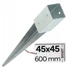 Įkalama stulpo bazė Lider 45x45 mm 600 mm (cinkuota)
