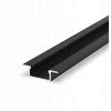 Įleidžiamas aliuminio profilis Led juostai, plonas, juodas, 1 m