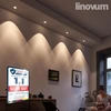 Įleidžiamas prožektoriaus rėmas, apvalus, pasukamas, nerūdijančio plieno ir baltas