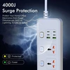 Ilginimo laidas su usb lizdais, 4 krypčių lizdai su 4 usb-c prievadais ir 2 usb prievadais, 3250 w vienas jungiklis, 1,8 m ilginimo laidas su apsaugotomis maitinimo juostomis, eu multi kištukinis adapteris, baltas