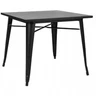 Industrialinis metalinis stalas Artpro - juodas, kvadratinis, 80 cm, loft stilius